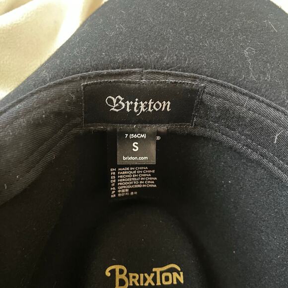 Brixton Wesley Fedora Wool Felt Hat Wide Brim Black Small - Picture 4 of 6